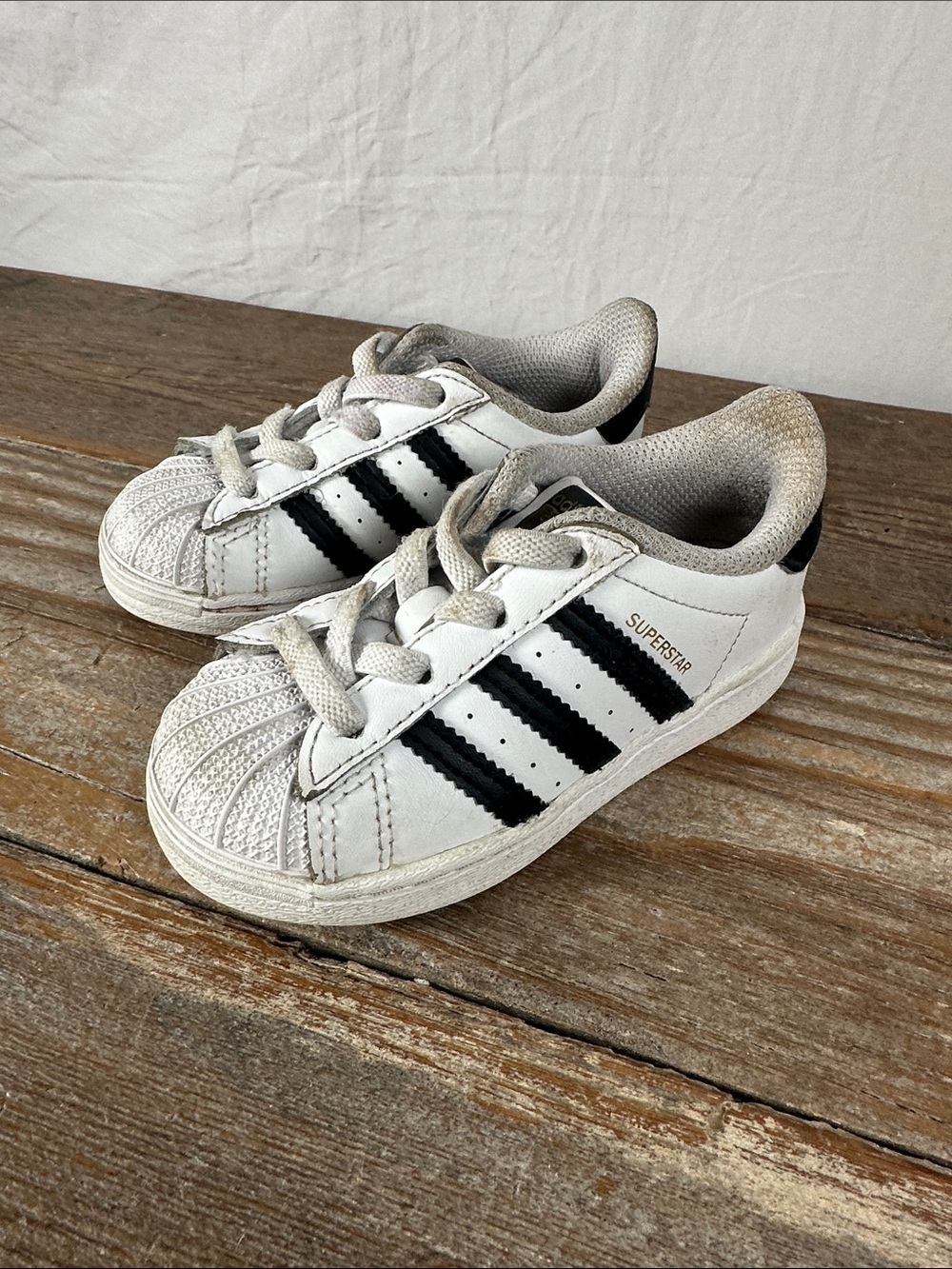 adidas Kids White Sneakers with Black Stripes